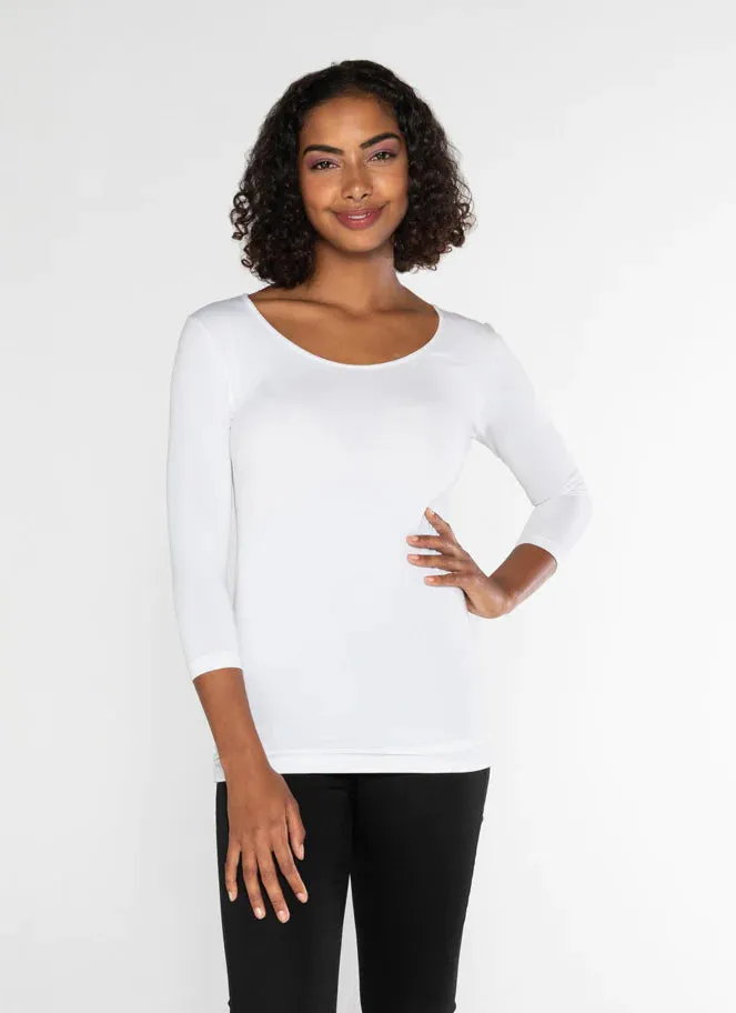 Bamboo 3/4 Sleeve Top - Neutral Collection