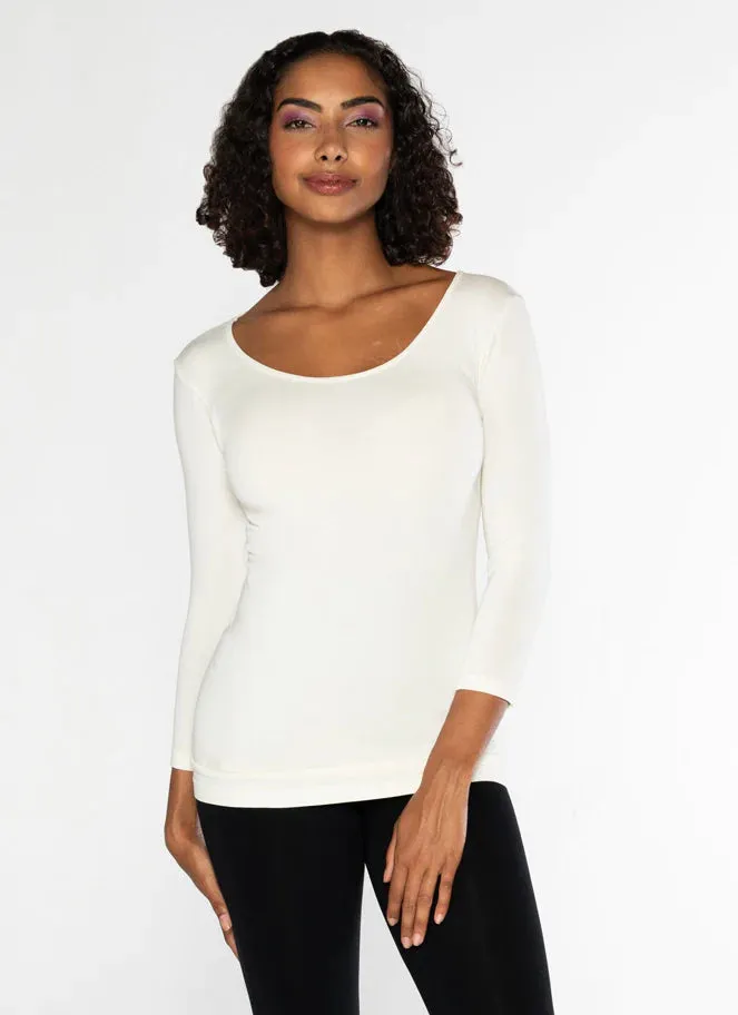 Bamboo 3/4 Sleeve Top - Neutral Collection