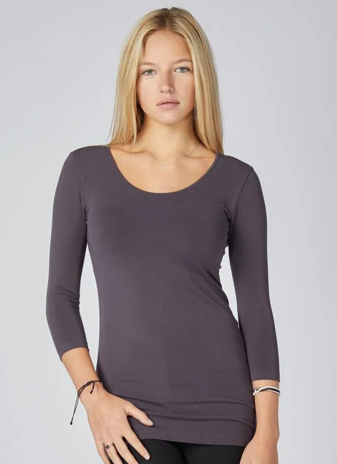 Bamboo 3/4 Sleeve Top - Neutral Collection