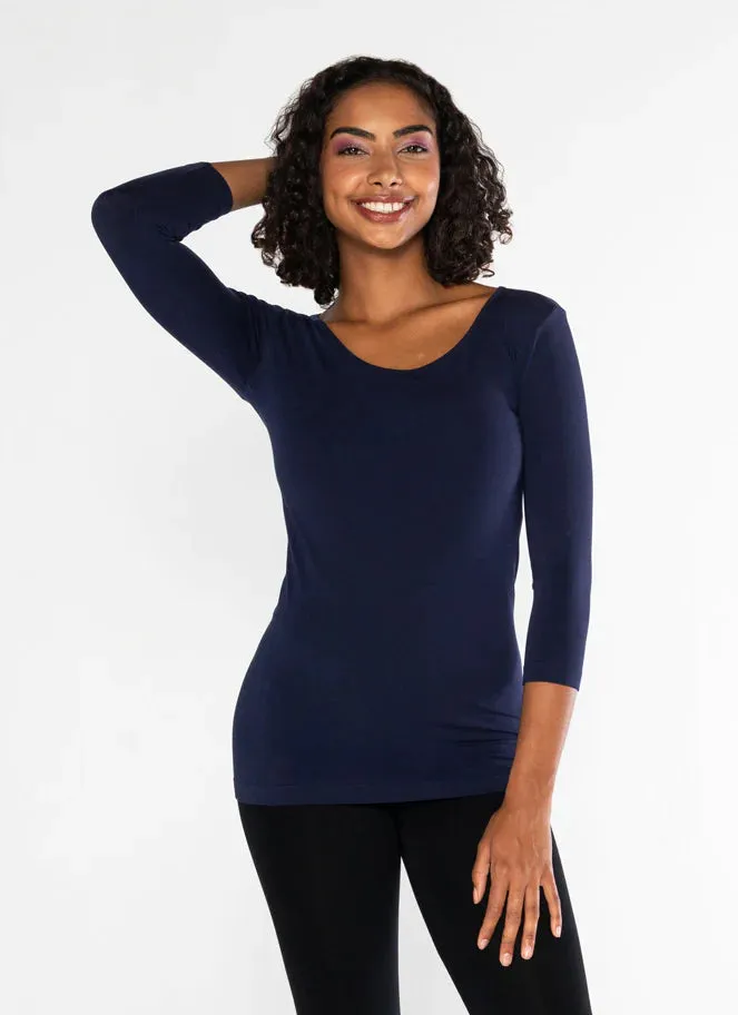 Bamboo 3/4 Sleeve Top - Neutral Collection