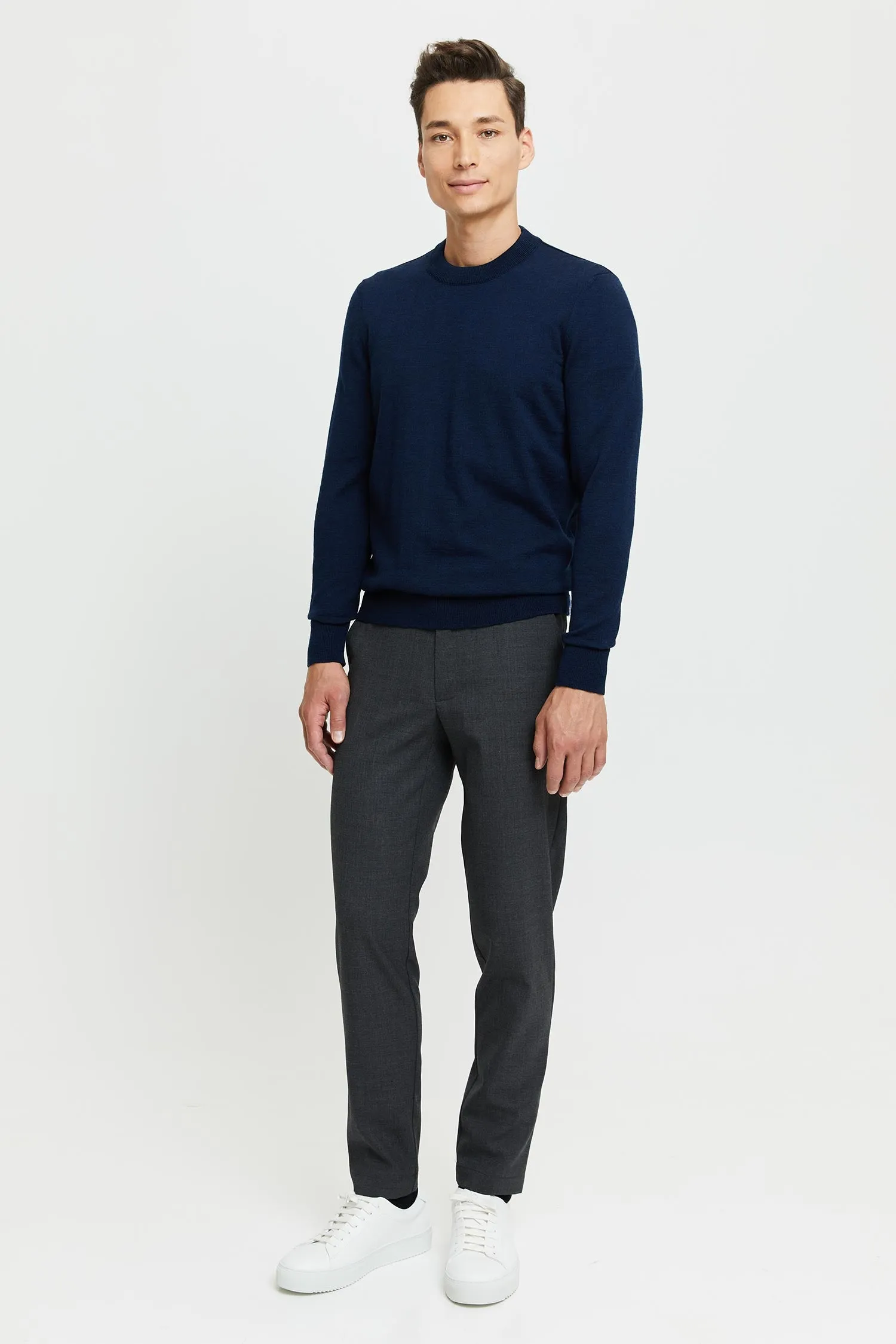 Daniel Extra Fine Merino Wool Pullover Blue