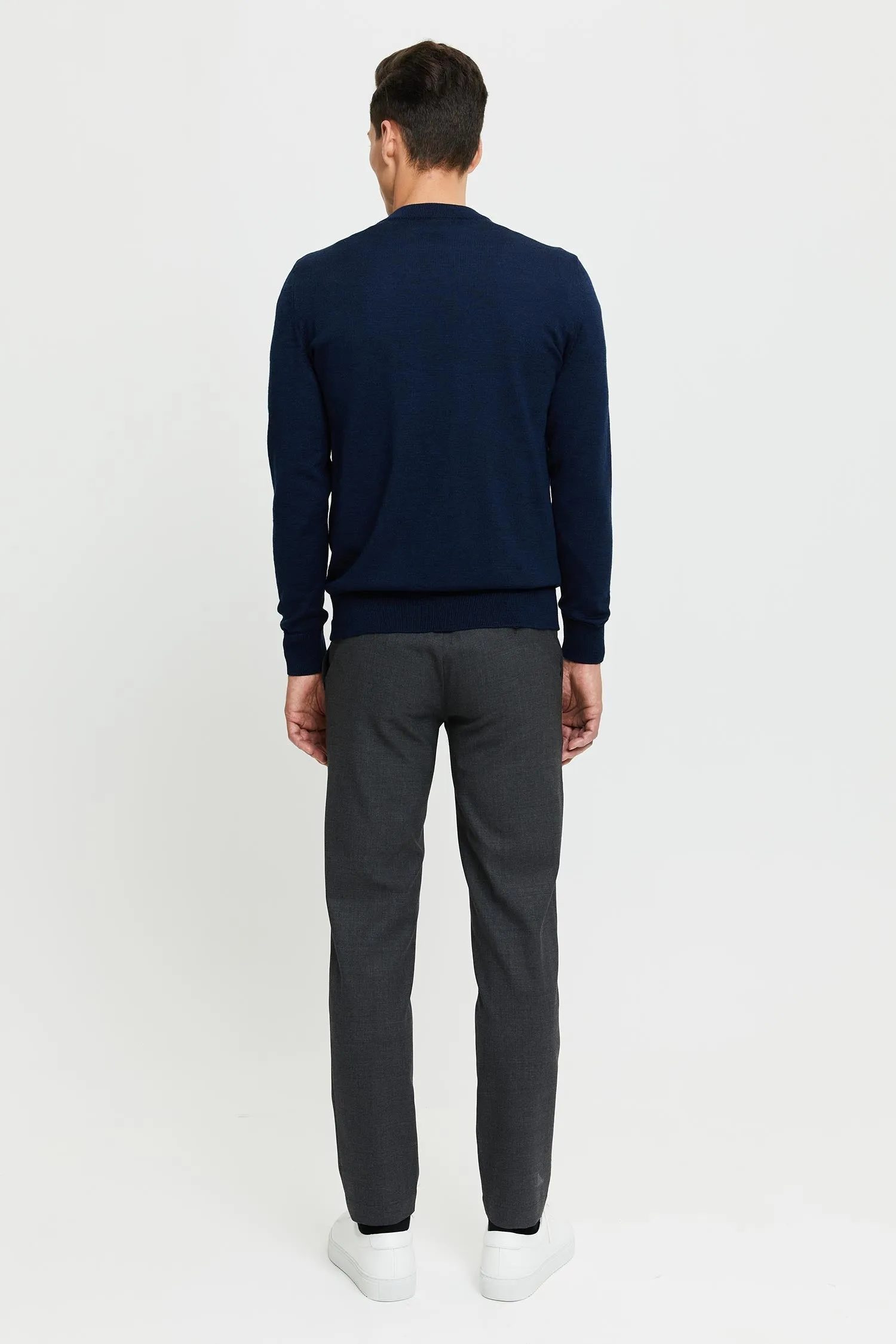 Daniel Extra Fine Merino Wool Pullover Blue