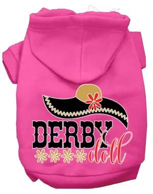 Derby Doll Screen Print Dog Hoodie Bright Pink M