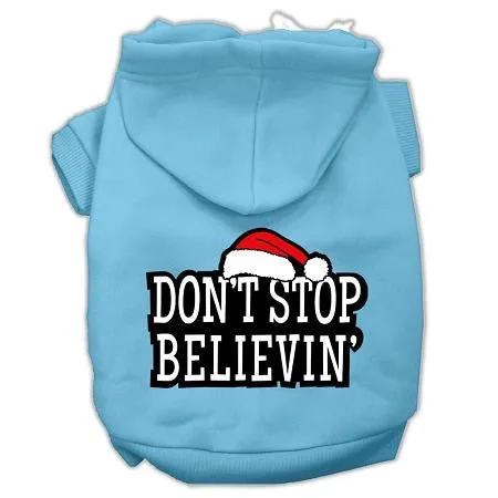 Don't Stop Believin' Screenprint Pet Hoodies Baby Blue Size XXL (18)