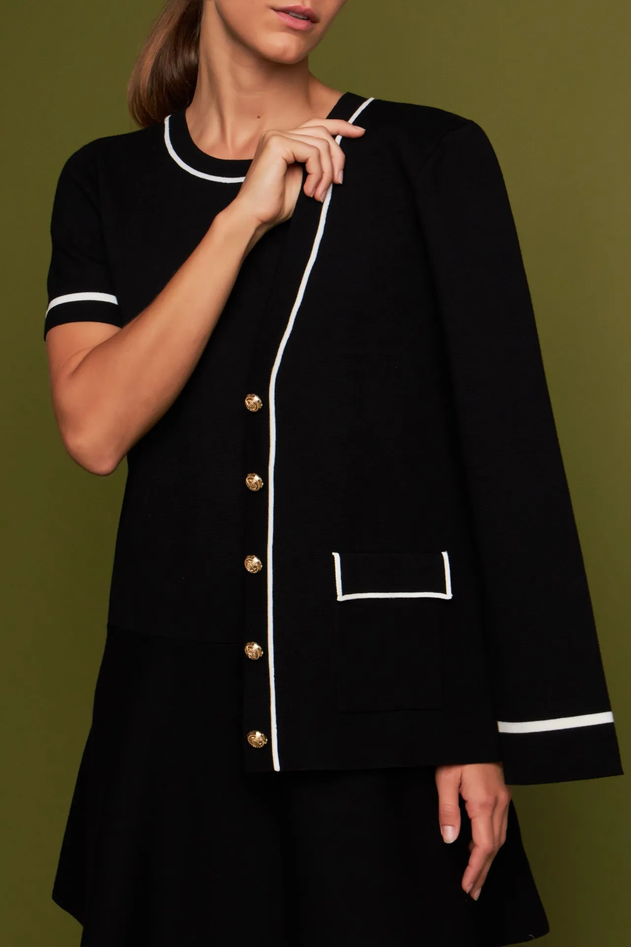 English Factory - Knit Contrast Cardigan