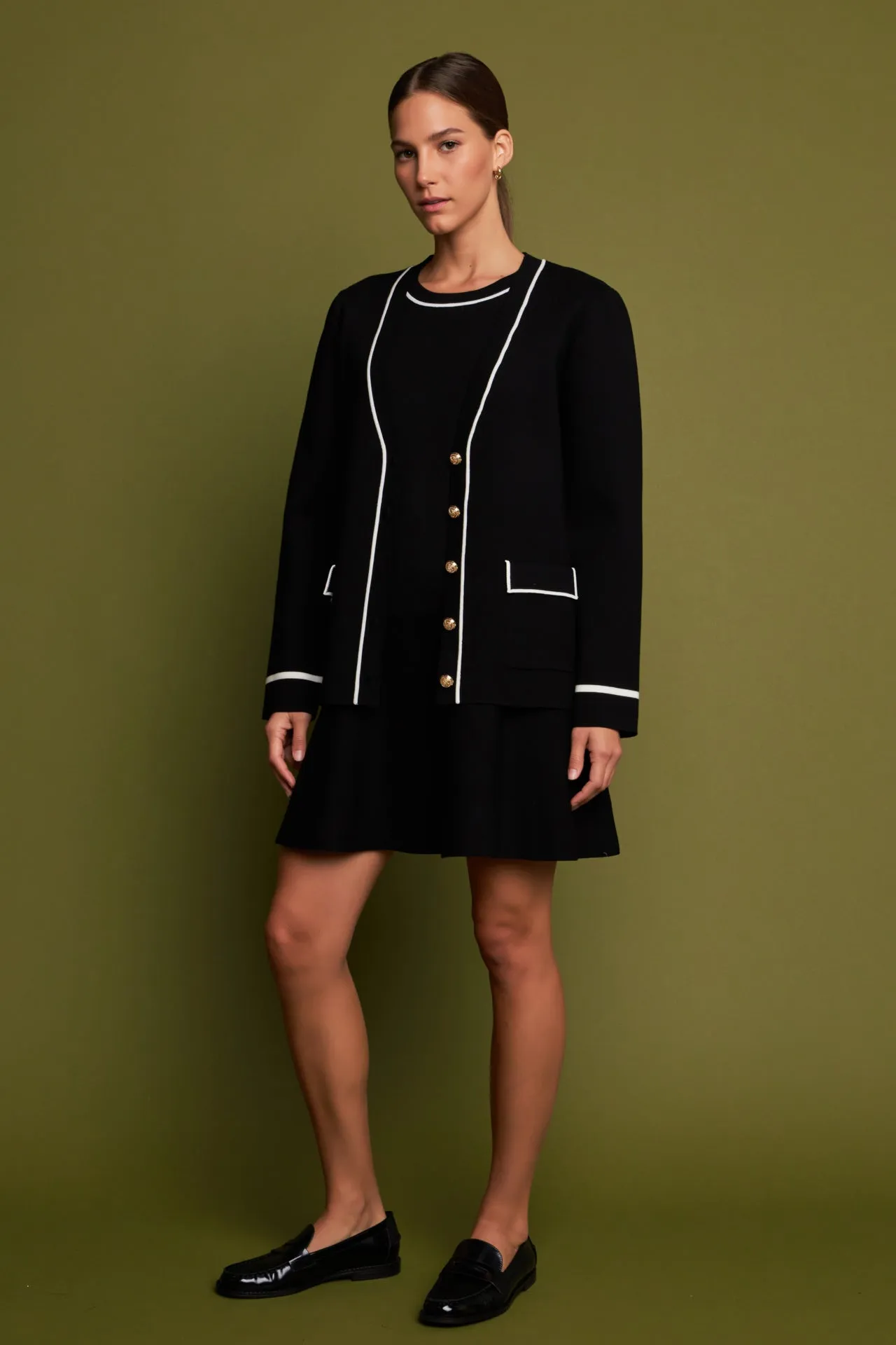 English Factory - Knit Contrast Cardigan