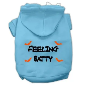 Feeling Batty Screen Print Pet Hoodies Baby Blue Size Lg (14)