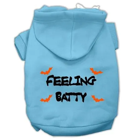 Feeling Batty Screen Print Pet Hoodies Baby Blue Size Lg (14)