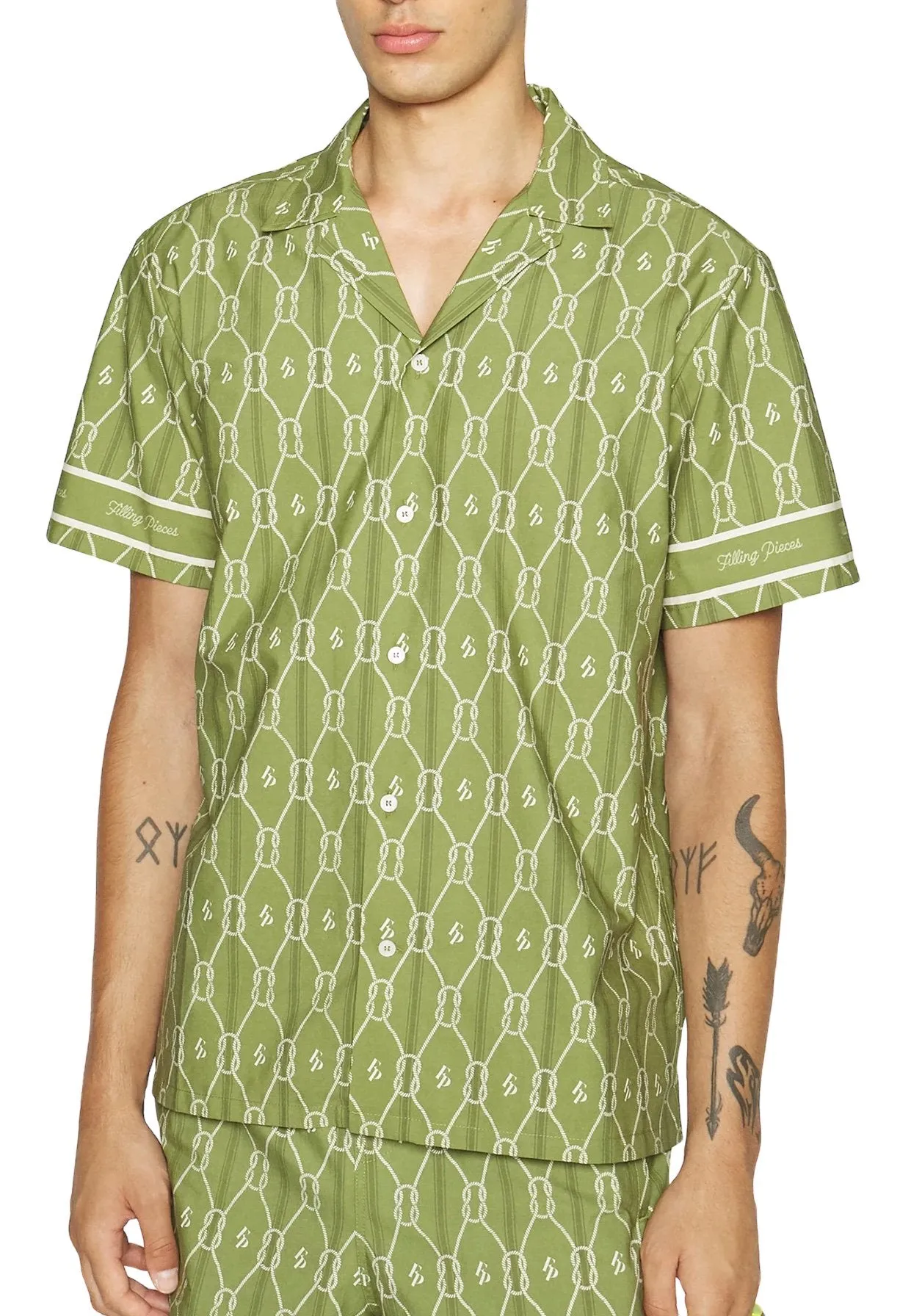 Filling Pieces Resort Monogram Shirt Olive