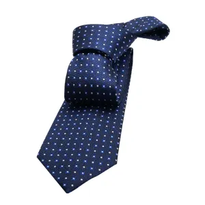 Fort Edward Foulard Silk Tie, Navy / Blue / Silver