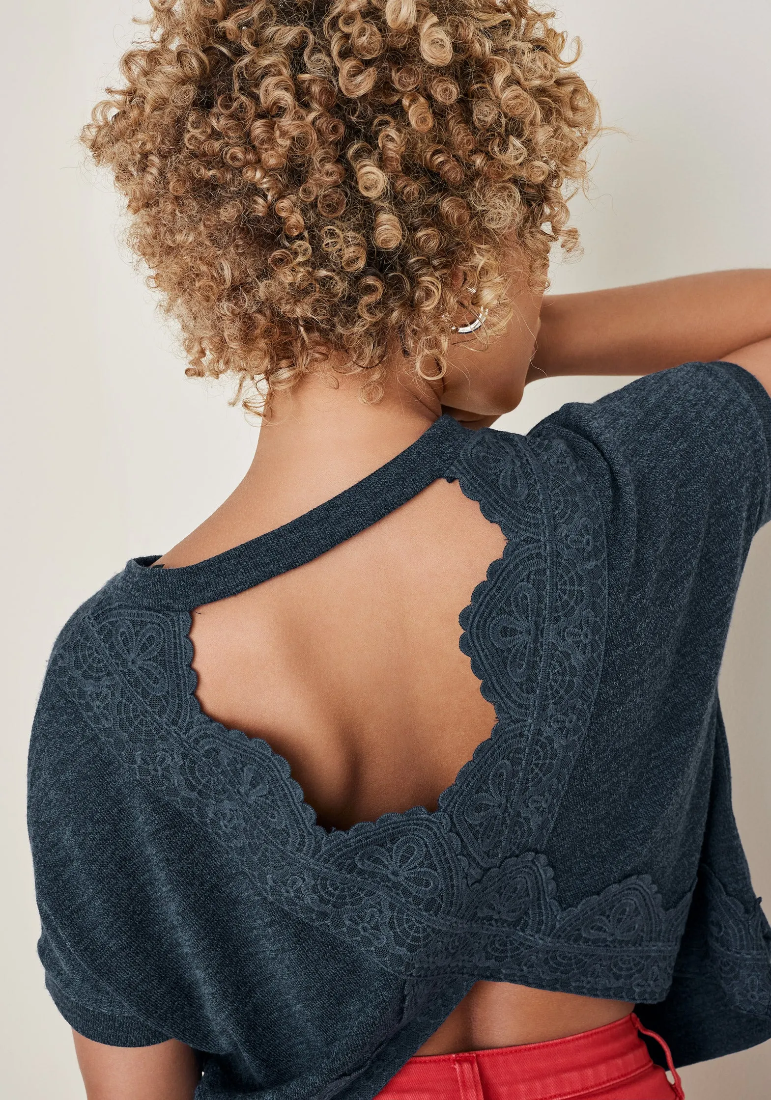 Hacci Cross Back Top - Blue Indigo Wash