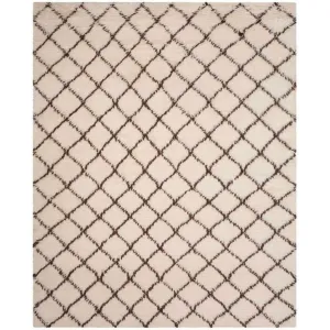 Kenya Diamond Ivory/Dark Brown Area Rug