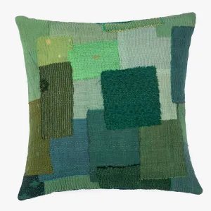 Landscape Handmade Vintage Kantha Pillow Sham -Green -