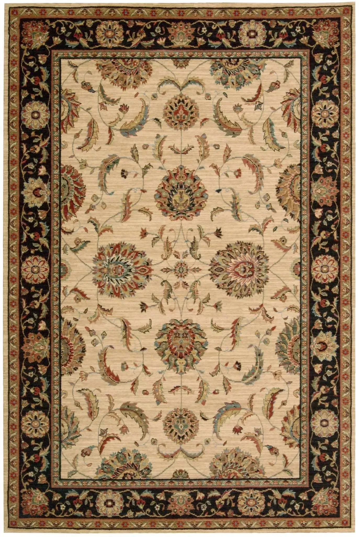 Living Treasures LI04 Ivory/Black Rug