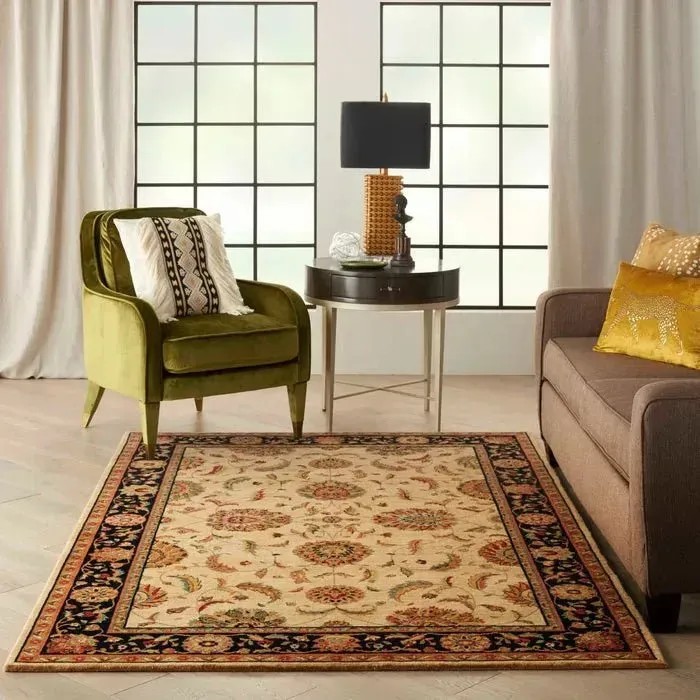 Living Treasures LI04 Ivory/Black Rug