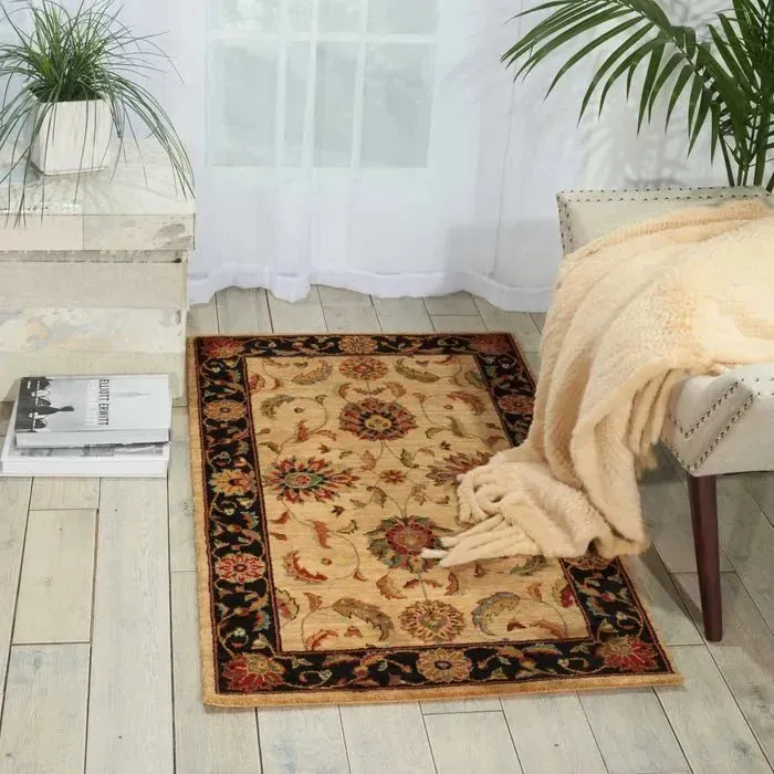 Living Treasures LI04 Ivory/Black Rug