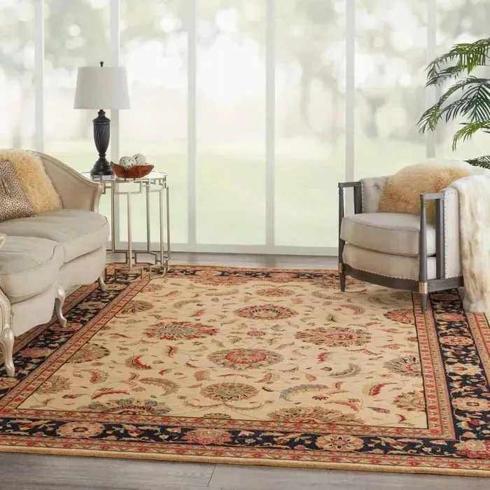 Living Treasures LI04 Ivory/Black Rug