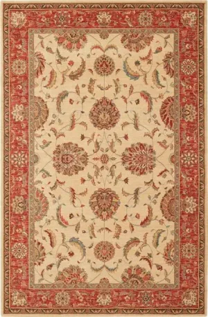 Living Treasures LI04 Ivory/Red Rug