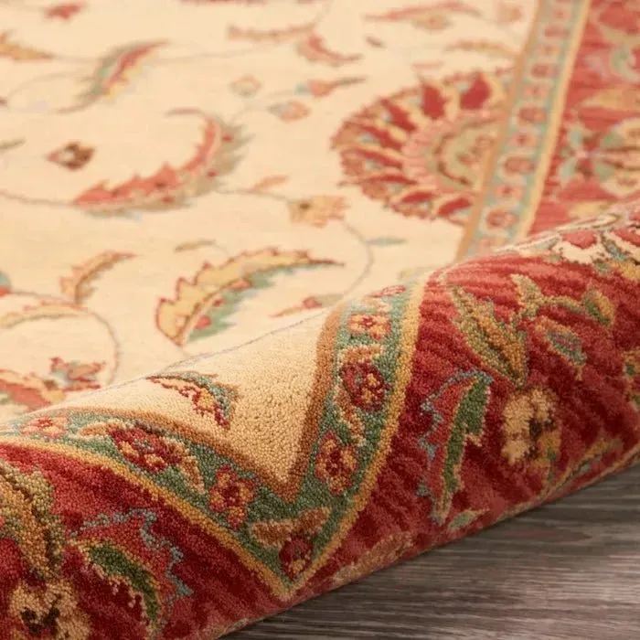 Living Treasures LI04 Ivory/Red Rug