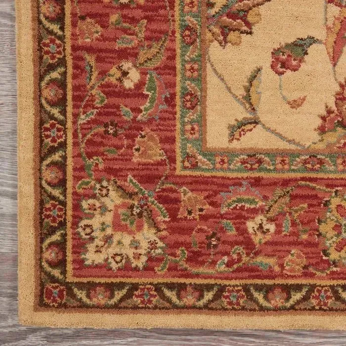 Living Treasures LI04 Ivory/Red Rug