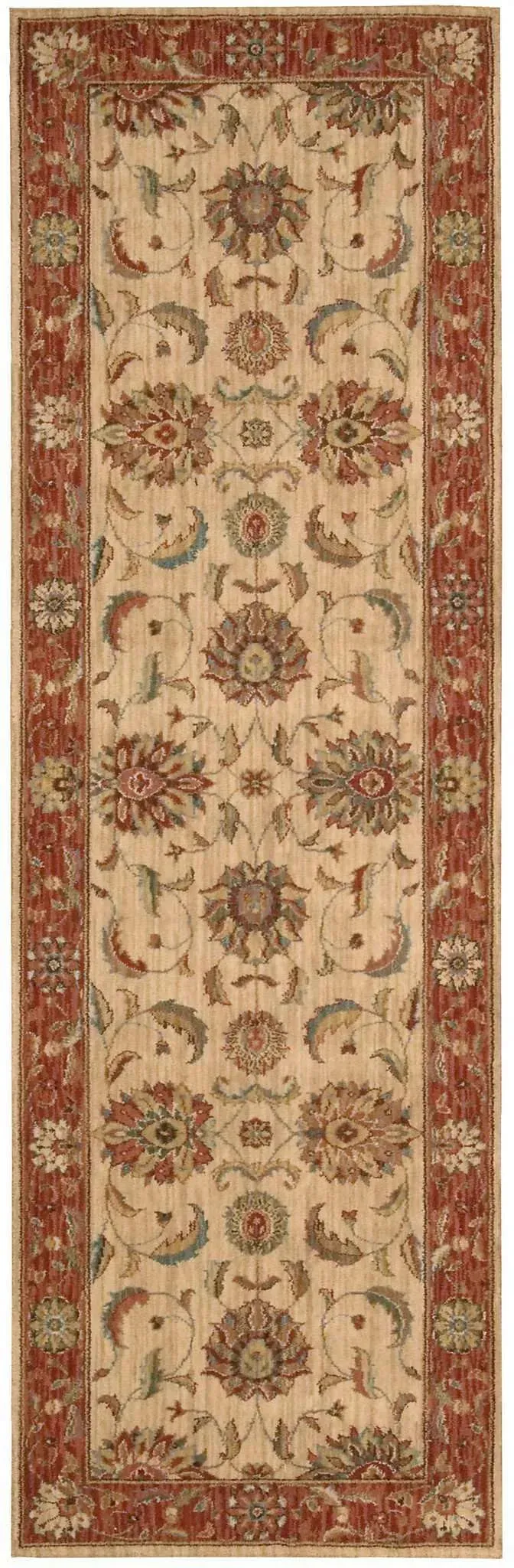 Living Treasures LI04 Ivory/Red Rug