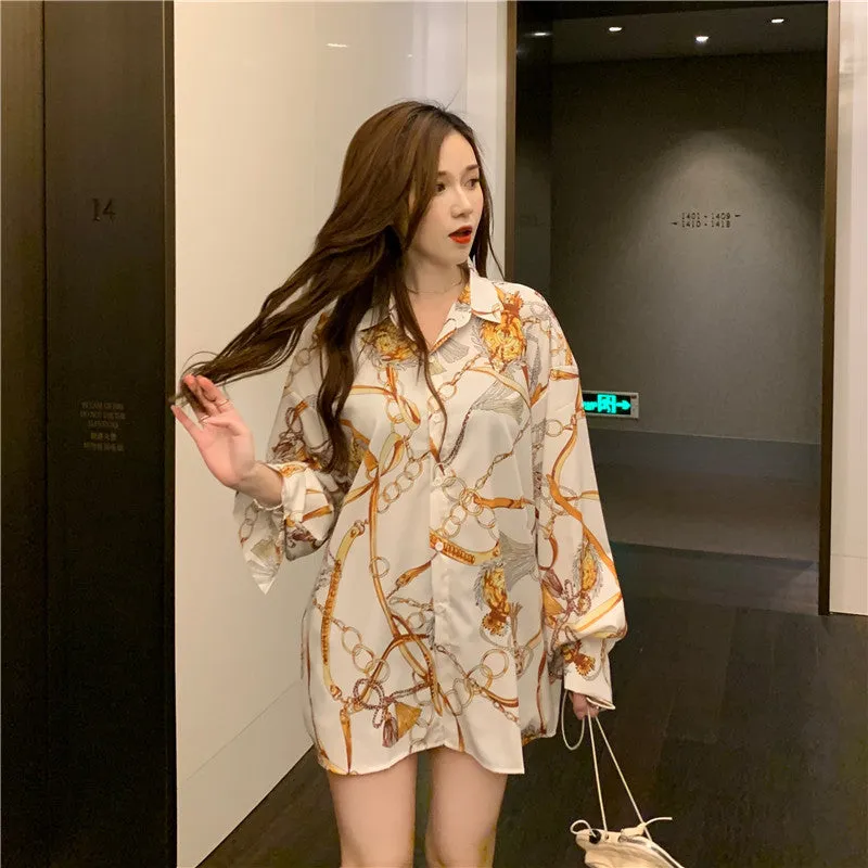 Long Sleeved Blouse Trendy Niche Korean Loose INS Vintage Hong Kong Tops Blouse