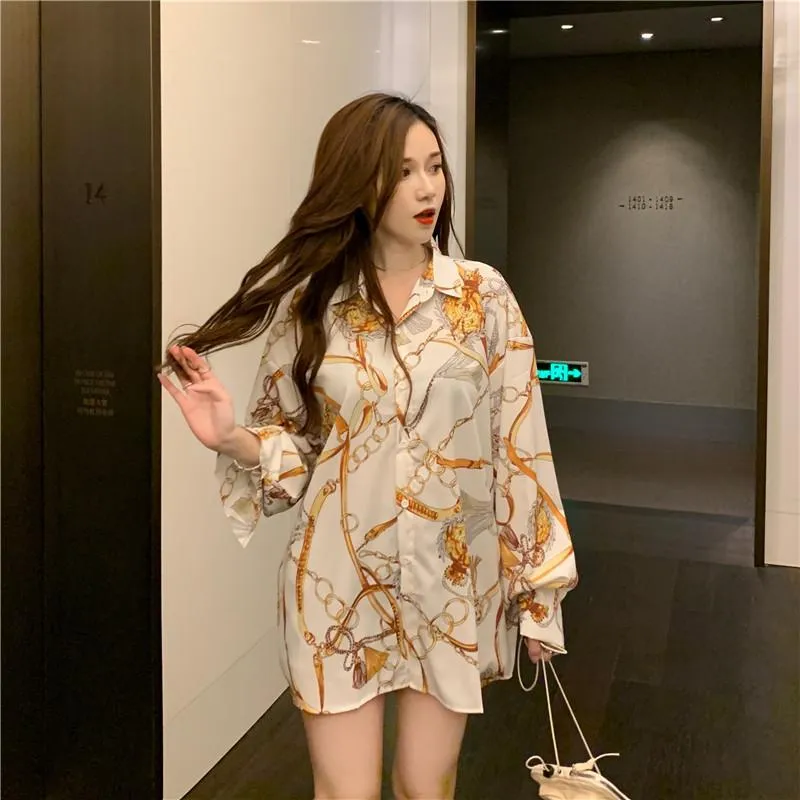 Long Sleeved Blouse Trendy Niche Korean Loose INS Vintage Hong Kong Tops Blouse