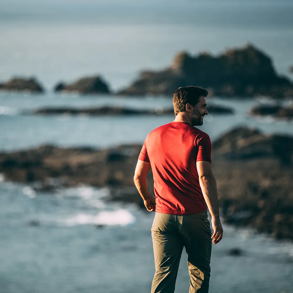 Mens Merino 150 Short Sleeve Crew (Red)