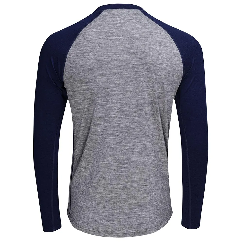 Mens Merino 180 Baseball Crew (Charcoal/Navy)