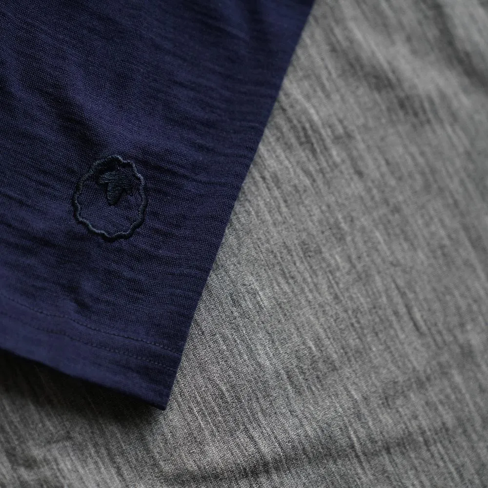Mens Merino 180 Baseball Crew (Charcoal/Navy)