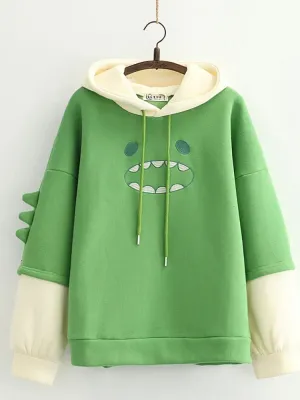 Metaversmall Harajuku Kawaii Hoodies Anime Cotton Fleece Sweatshirt Cat Printed Hooded Sweet Top Women Winter Thick Warm Y2k Girls Cute Coat
