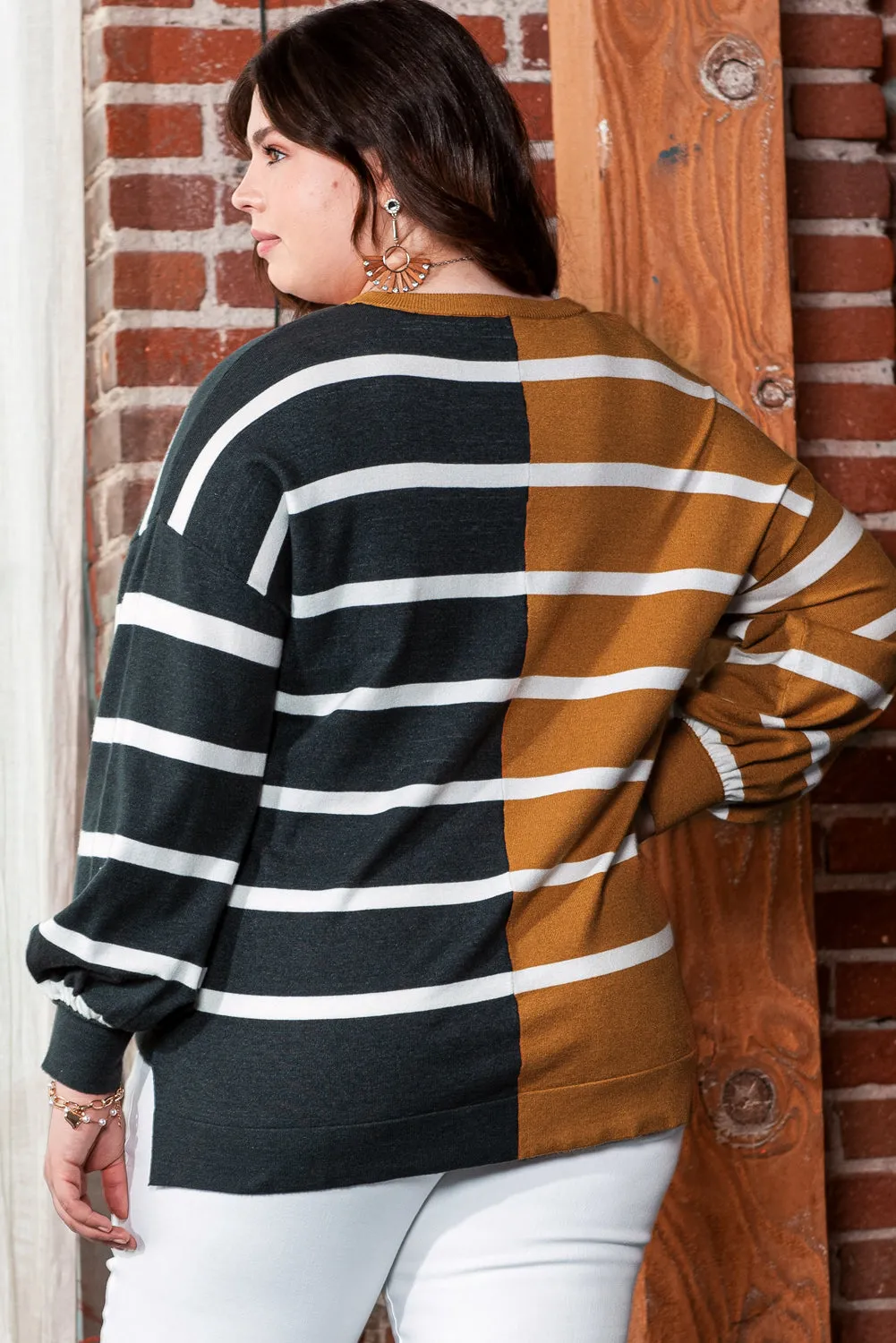 Plus Size Striped Loose Top