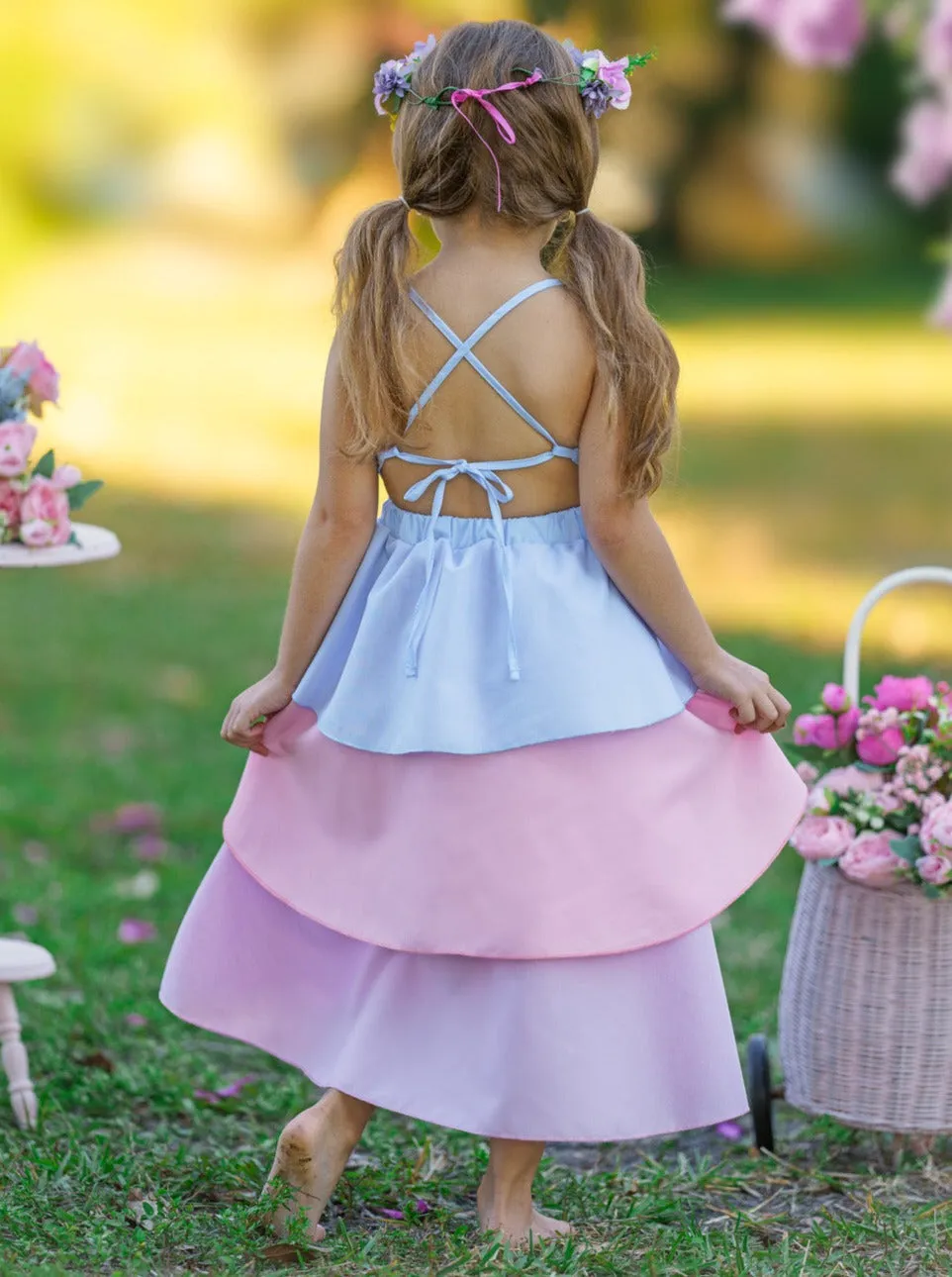 Pretty Petal Cotton Candy Tiered Dress