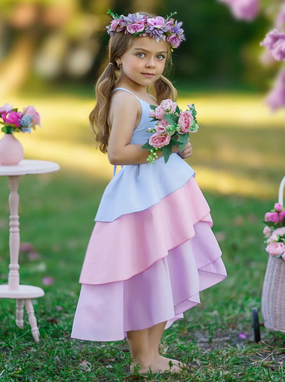 Pretty Petal Cotton Candy Tiered Dress