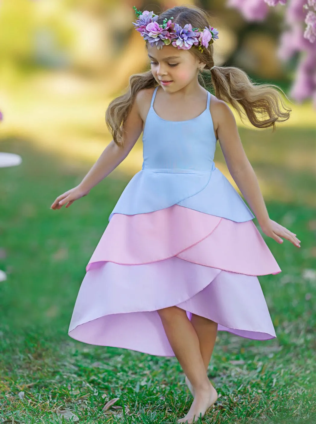 Pretty Petal Cotton Candy Tiered Dress