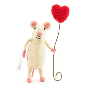 Sew Heart Felt Happy of Heart Balloon Felt mouse Gift for Valentine Birthday Anniversary Gift Bride Shower Engagement Gift