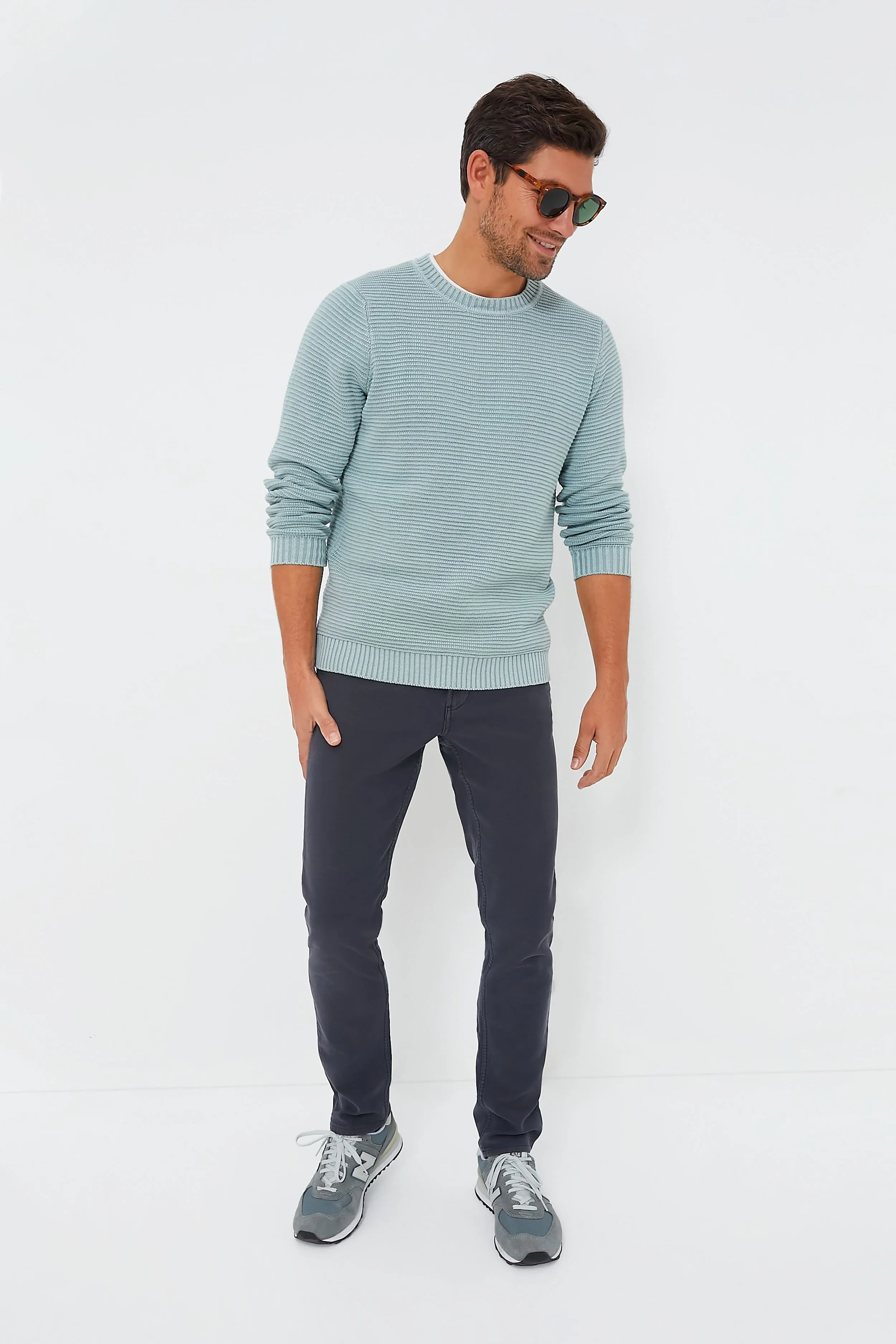 Slate Garment Dyed Crew Sweater