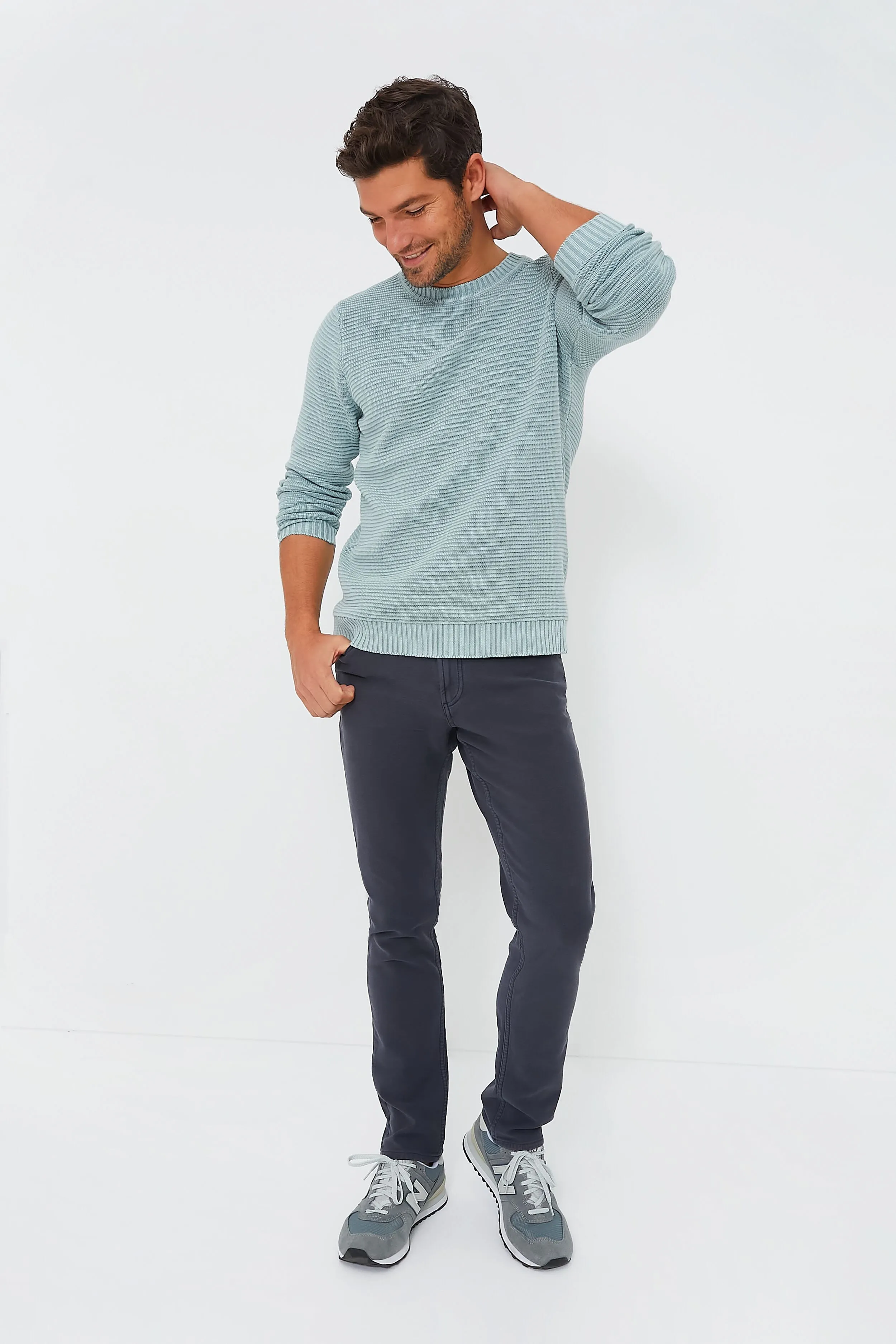 Slate Garment Dyed Crew Sweater