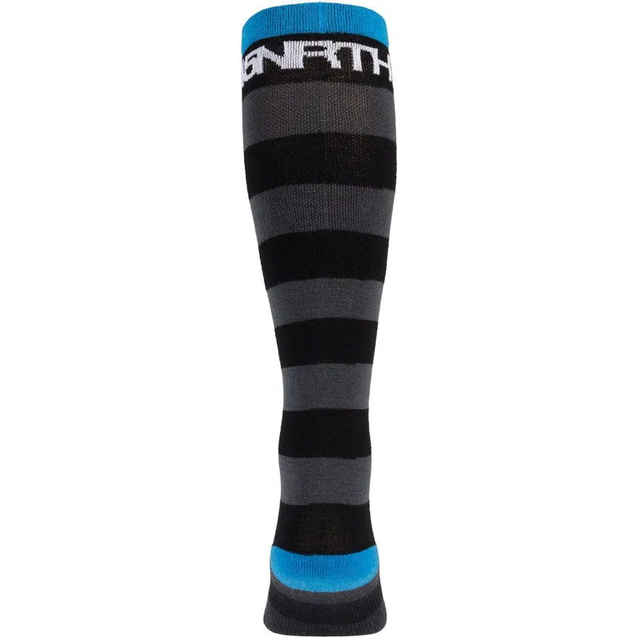 Stripe Midweight Knee Wool Bike Socks - Black