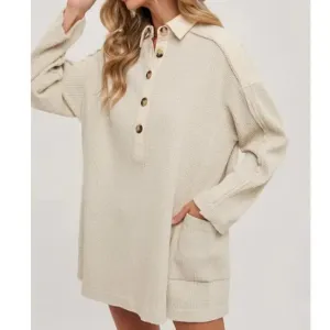 THERMAL HENLEY TUNIC SHIRT