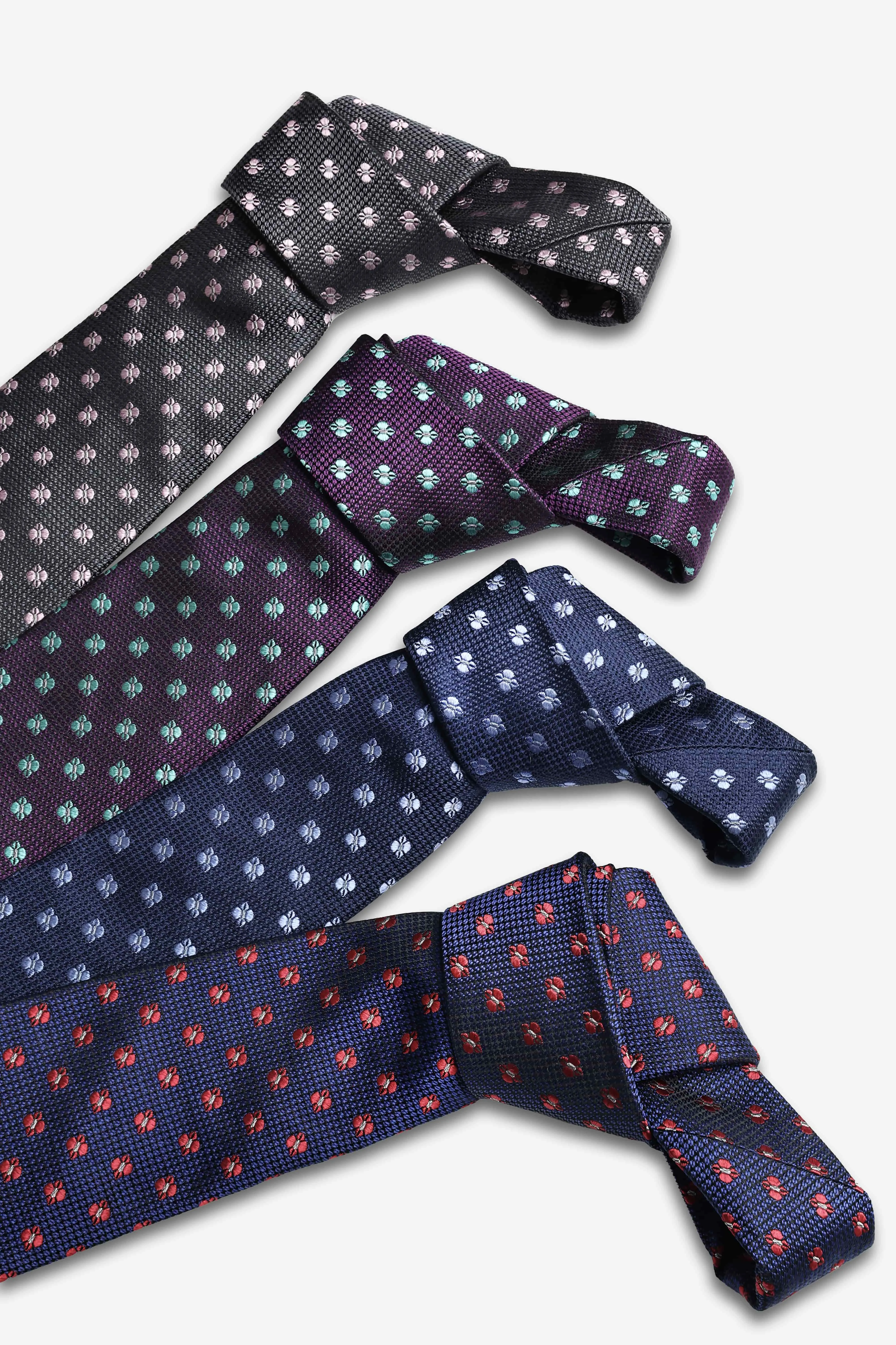 Warwick Foulard Silk Tie, Navy / Red