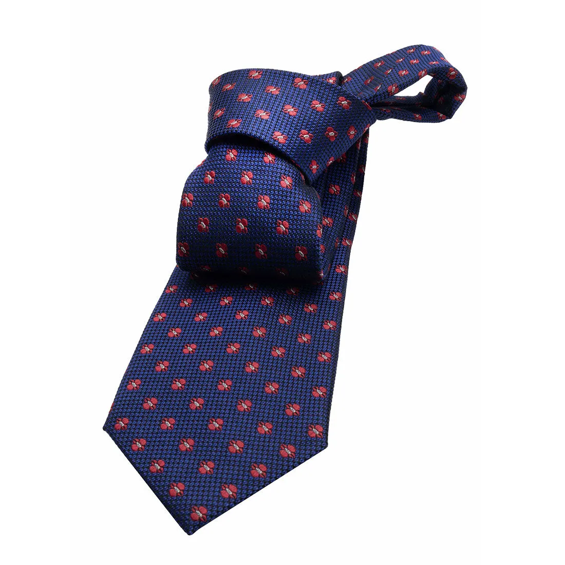 Warwick Foulard Silk Tie, Navy / Red