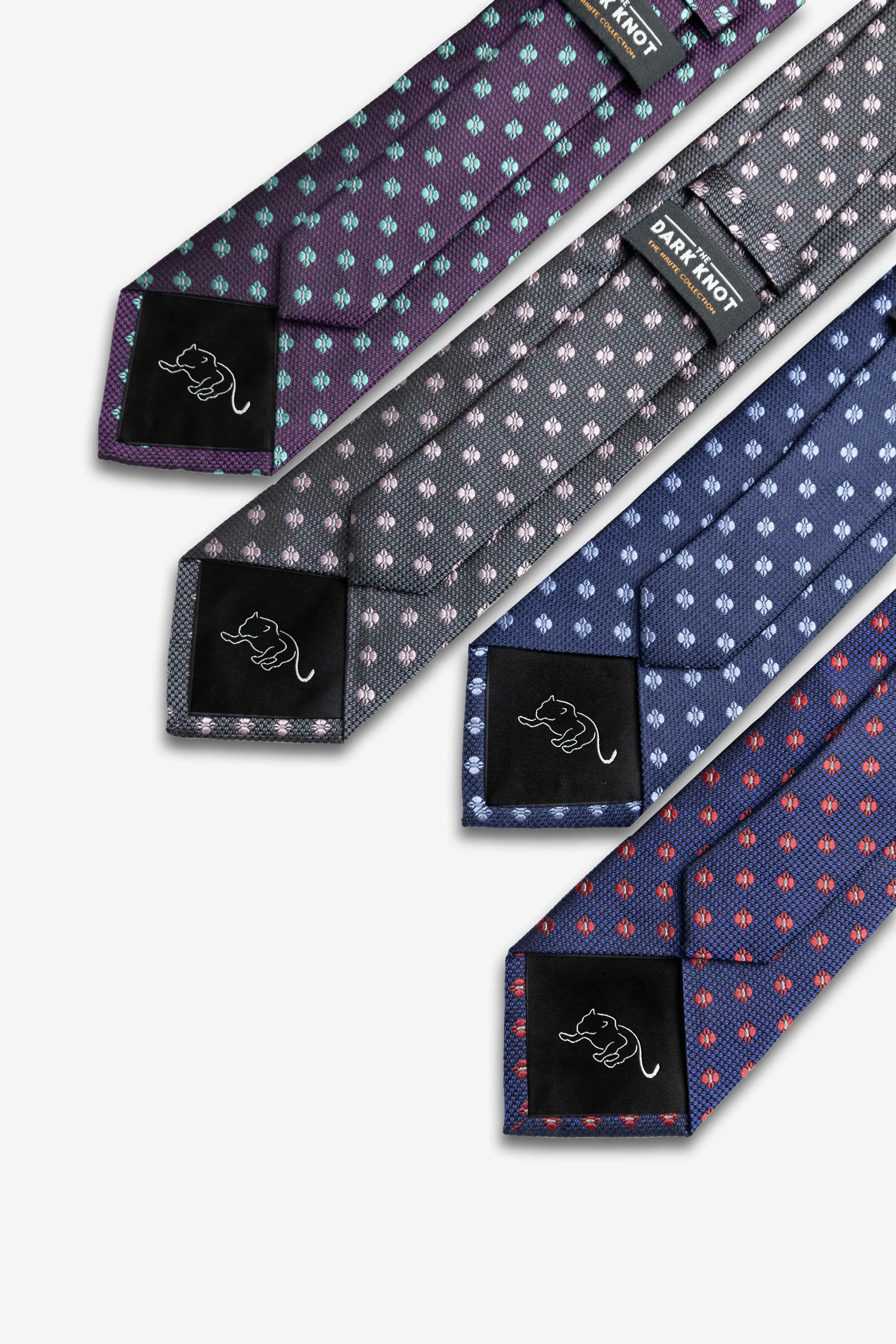 Warwick Foulard Silk Tie, Navy / Red