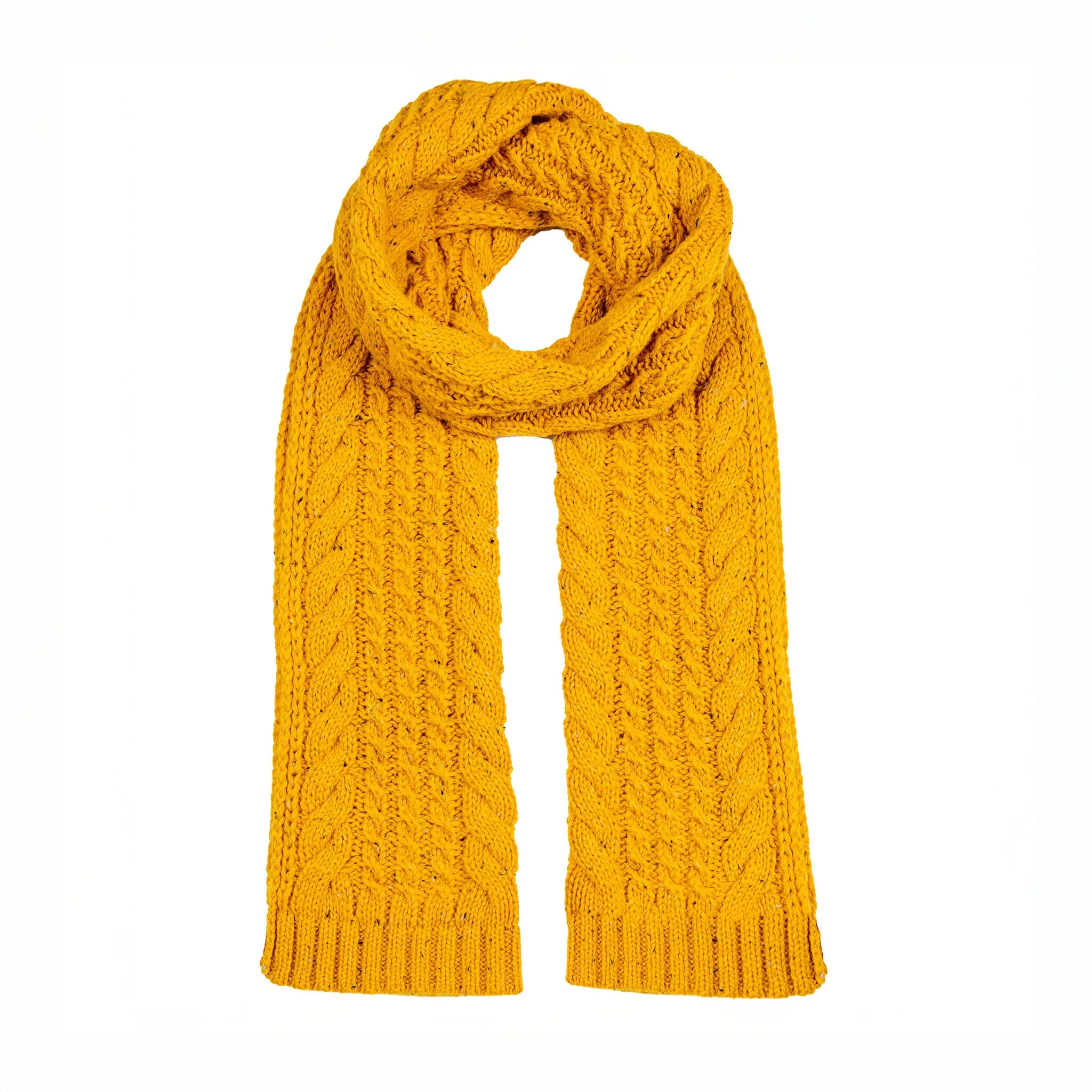 Women’s Cable Knit Scarf with Marl Yarn