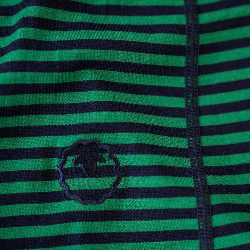 Womens Merino 180 Hipster Shorts (Mini Stripe Navy/Green)